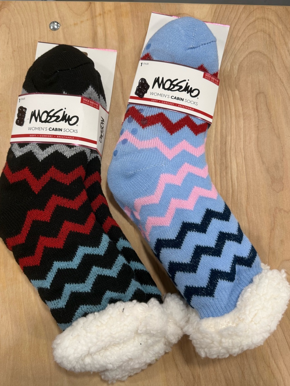 Mossimo Supply Co. Women's Cabin Socks - Black, Red, Light Blue & Pink